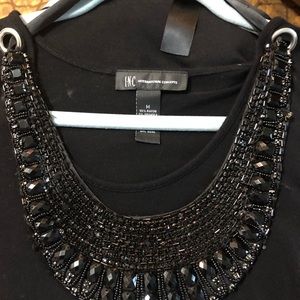 INC International Concepts Shirt With Detachable Cleopatra Necklace-Sz M.
